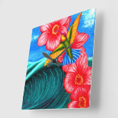 Hummingbird Ocean スクエア壁時計 (傾斜)