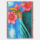 Hummingbird Ocean スローブランケット (正面縦)