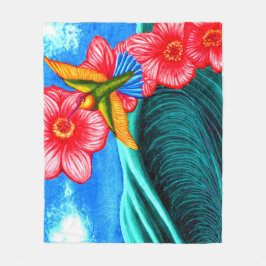 Hummingbird Ocean フリースブランケット