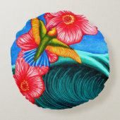 Hummingbird Ocean  ラウンドクッション (裏面)