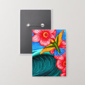 Hummingbird Ocean 缶バッジ (正面/裏面)