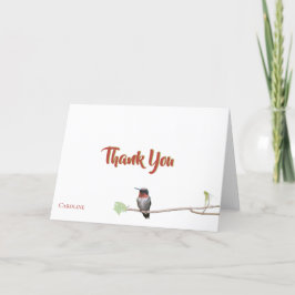 Hummingbird on Branch、パーソナライズされたThank You Note サンキューカード