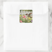 Hummingbird On Touch-Me-Not Flower スクエアシール (バッグ)