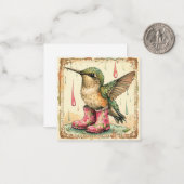 Hummingbird Orchestra in the Rain:メロディーを送る ノートカード (正面/裏面インサイチュ)