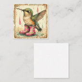 Hummingbird Orchestra in the Rain:メロディーを送る ノートカード (正面/裏面)