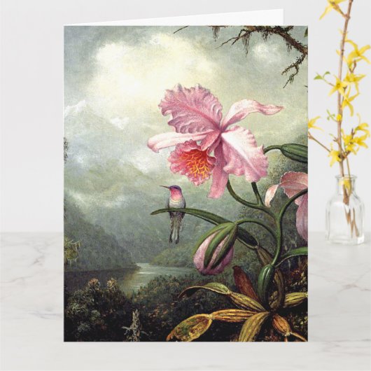 Hummingbird Perched, fine art, カード (黄色い花)