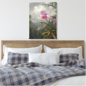 Hummingbird Perched on an Orchid Plant by MJ Heade キャンバスプリント (インサイチュ (寝室))