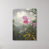 Hummingbird Perched on an Orchid Plant by MJ Heade キャンバスプリント (正面)