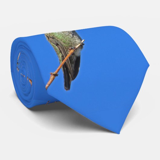Hummingbird Photo Pattern Bright Blue Sky Bird ネクタイ (ロール)