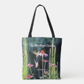 Hummingbird & Pink Coneflower Botanical Tote トートバッグ (裏面)