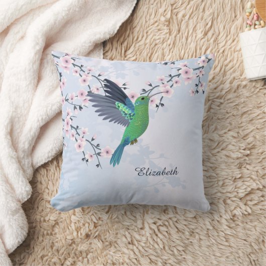 Hummingbird Pink Girly Shiny  クッション (ブランケット)