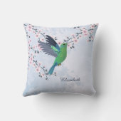 Hummingbird Pink Girly Shiny クッション (裏面)