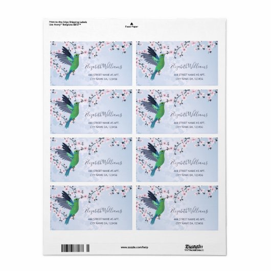 Hummingbird Pink Girly Shiny  ラベル (フルシート)