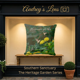 Hummingbird Pollinator Floral クッション