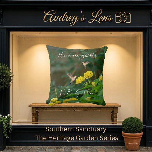 Hummingbird Pollinator Floral クッション