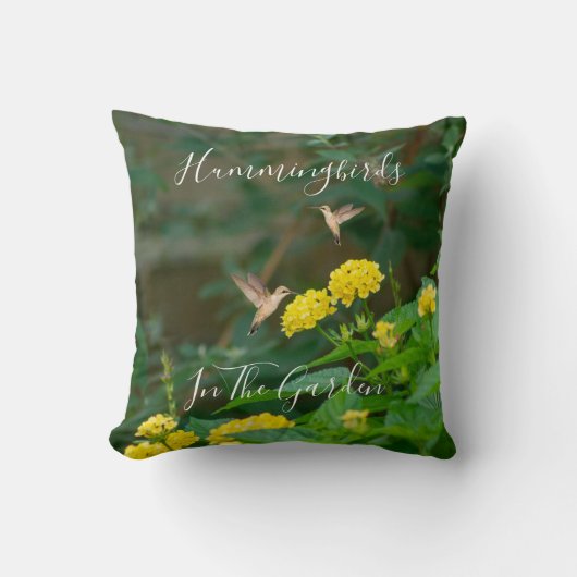 Hummingbird Pollinator Floral クッション (正面)