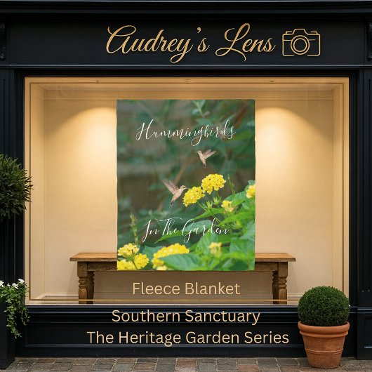 Hummingbird Pollinator Floral フリースブランケット