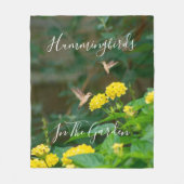 Hummingbird Pollinator Floral フリースブランケット (正面)