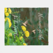 Hummingbird Pollinator Floral フリースブランケット (正面(横))