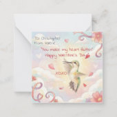 Hummingbird Pollinator Valentine Classroom ノートカード (正面)