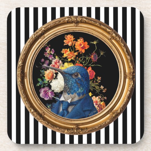 Hummingbird Portrait Wall Art Print コースター (正面)