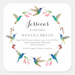 Hummingbird Product Label スクエアシール