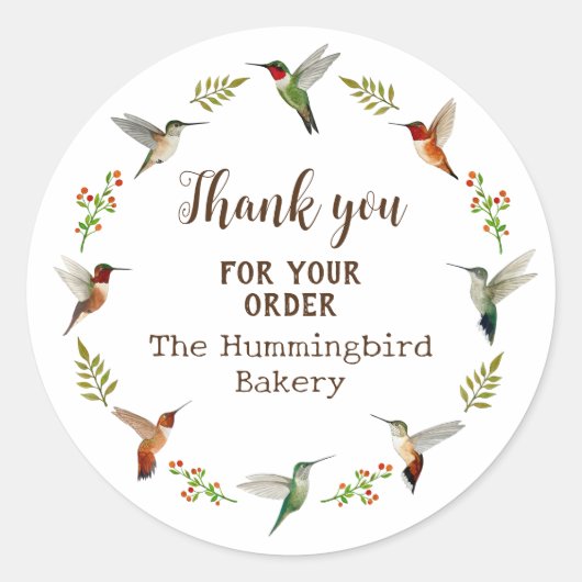 Hummingbird Product Sticker ラウンドシール (正面)