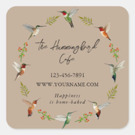 Hummingbird Product Sticker for small business スクエアシール