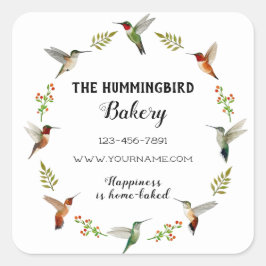Hummingbird Product Sticker for small business スクエアシール