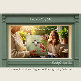 Hummingbird Red Flora Gift for Mom | Throw Pillow  クッション