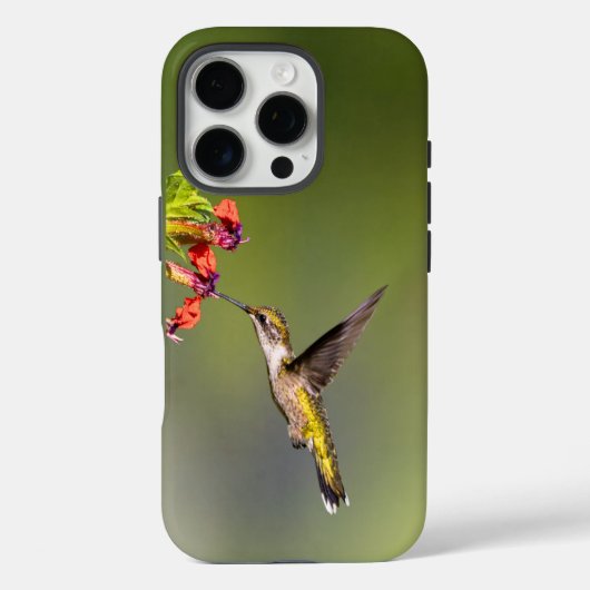 Hummingbird | Red Floral Phone Case Mother's Day Case-Mate iPhoneケース (裏面)