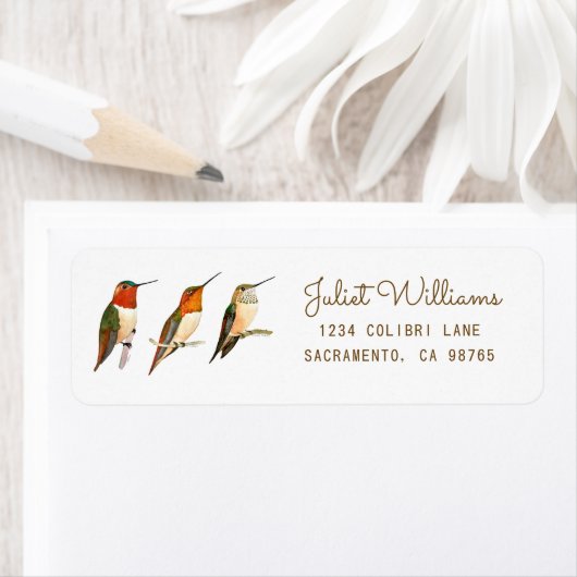 Hummingbird Return Address Label ラベル (インサイチュ)