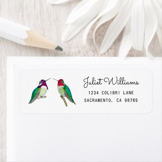 Hummingbird Return Address Label ラベル (インサイチュ)