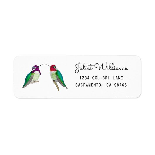 Hummingbird Return Address Label ラベル (正面)