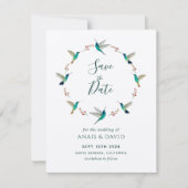 Hummingbird Save the Date Card カード (正面)