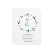 Hummingbird Save the Date Card カード (正面/裏面インサイチュ)