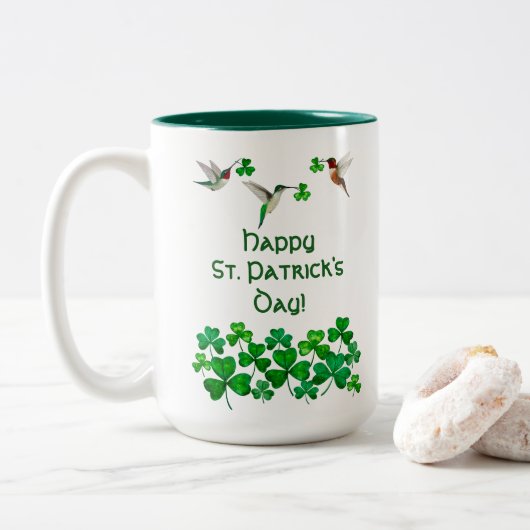 Hummingbird St. Patrick's Day 2-Tone Coffee Mug ツートーンマグカップ (ドーナツ)