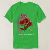 Hummingbird Sunflower Aplastic Anemia Awareness Tシャツ (デザイン正面)