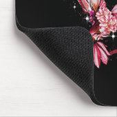 Hummingbird Sunflower Heart Burgundy Ribbon Brain  マウスパッド (コーナー)