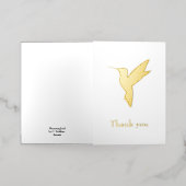 Hummingbird Thank you 箔グリーティングカード (外側レイダウン)