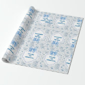 Hummingbird Toile Blue Celebration ラッピングペーパー (アンロールド)