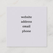 Hummingbird Tree Branch Blue Watercolor スクエア名刺 (裏面)