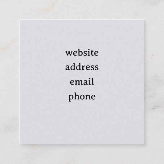 Hummingbird Tree Branch Blue Watercolor スクエア名刺 (裏面)