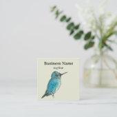 Hummingbird Tree Branch Blue Watercolor スクエア名刺 (スタンド正面)