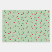 Hummingbird Valentine's ラッピングペーパーシート (正面3)