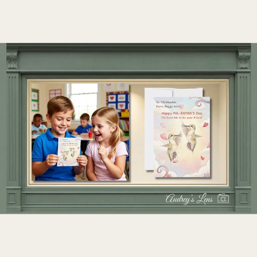 Hummingbird Valentines Day Classroom ノートカード