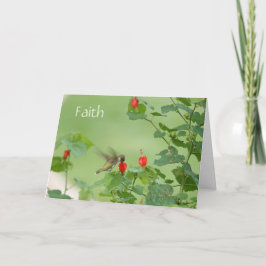 Hummingbird w verse （ルカ1:37）悔やみや弔慰 カード
