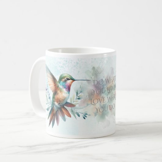 Hummingbird Watercolor コーヒーマグカップ (正面左)