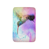 Hummingbird & Watercolor バスマット (正面縦)