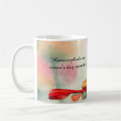 Hummingbird watercolor art on a coffee mug コーヒーマグカップ (左)